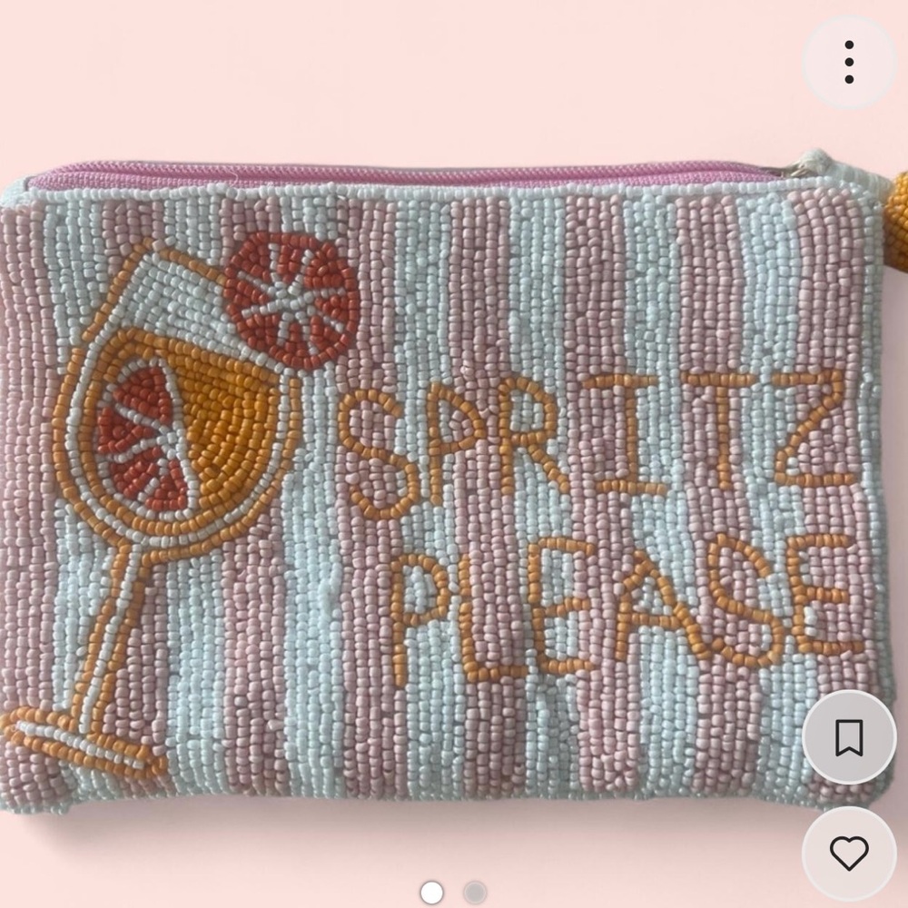 Hand Beaded Spritz Please Clutch Pouch